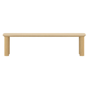 Worldwide Home Furnishings Sangra-71" Bench – Durable Solid Mango Wood With Elegant Reeded Legs For Chic Home Decor Natural Solid Wood 401-751natlg