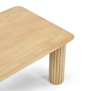 Worldwide Home Furnishings Sangra-71" Bench – Durable Solid Mango Wood With Elegant Reeded Legs For Chic Home Decor Natural Solid Wood 401-751natlg