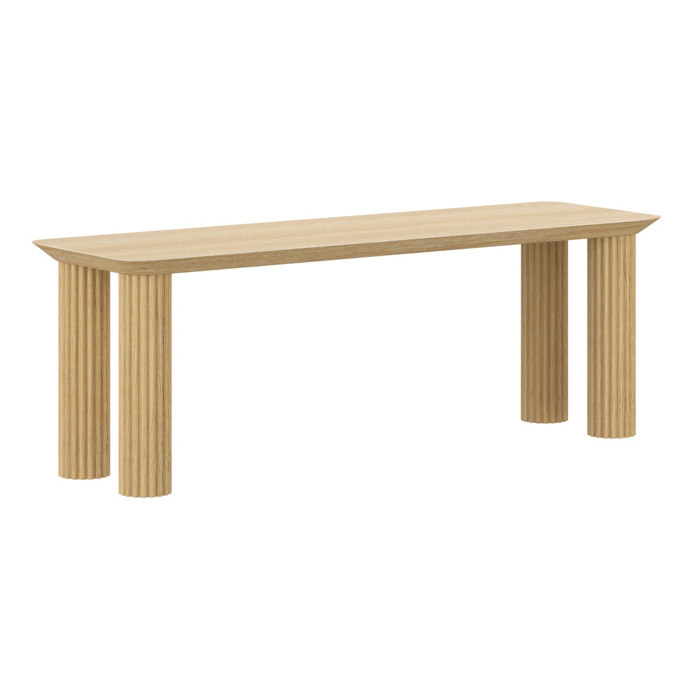 Worldwide Home Furnishings Sangra-51" Elegant Mango Wood Bench With Reeded Legs For Chic Dining Or Versatile Home Decor Natural Solid Wood 401-751natsm