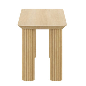 Worldwide Home Furnishings Sangra-51" Elegant Mango Wood Bench With Reeded Legs For Chic Dining Or Versatile Home Decor Natural Solid Wood 401-751natsm