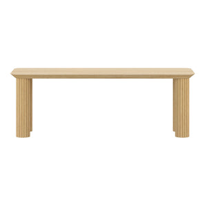 Worldwide Home Furnishings Sangra-51" Elegant Mango Wood Bench With Reeded Legs For Chic Dining Or Versatile Home Decor Natural Solid Wood 401-751natsm