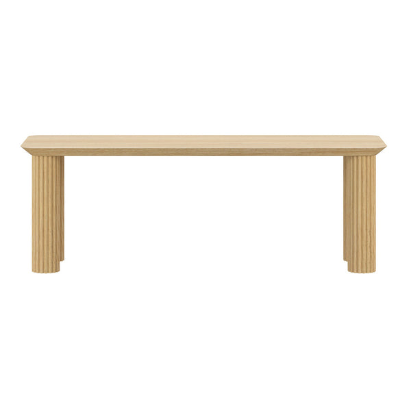 Worldwide Home Furnishings Sangra-51" Elegant Mango Wood Bench With Reeded Legs For Chic Dining Or Versatile Home Decor Natural Solid Wood 401-751natsm