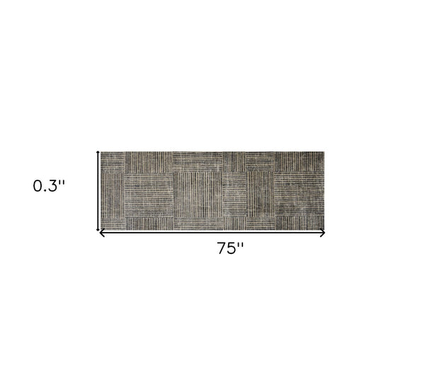 HomeRoots 2' X 6' Stylish Washable Runner Rug with Modern Geometric Design for High-Traffic Spaces and Homes 401014