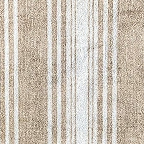 HomeRoots 2' X 6' Sandy Shores Washable Runner Rug - Coastal Striped Design, Durable, Easy-Care & Skid-Resistant 401050