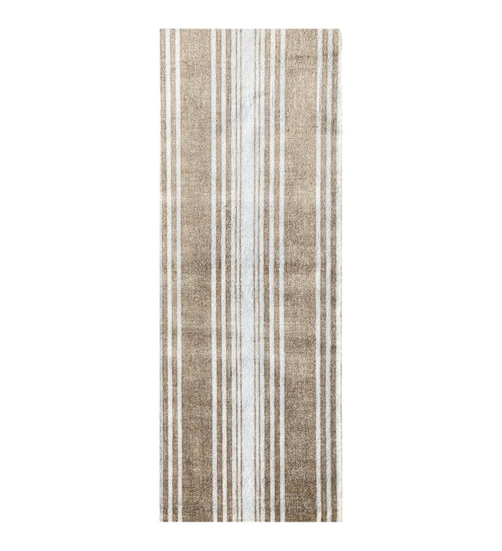 HomeRoots 2' X 6' Sandy Shores Washable Runner Rug - Coastal Striped Design, Durable, Easy-Care & Skid-Resistant 401050