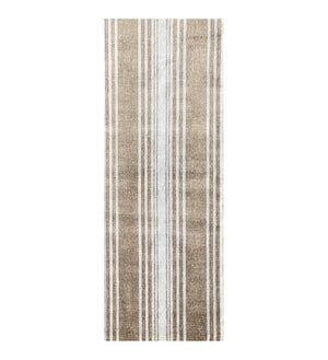 HomeRoots 2' X 6' Sandy Shores Washable Runner Rug - Coastal Striped Design, Durable, Easy-Care & Skid-Resistant 401050