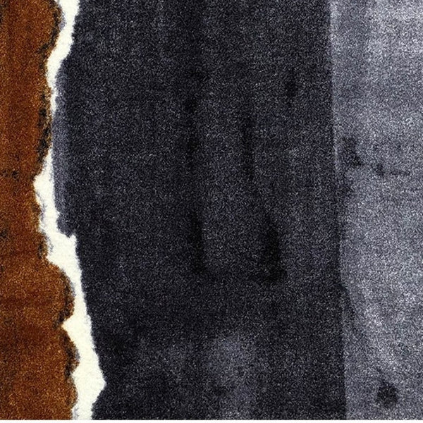 HomeRoots 2' X 6' Gray and Brown Abstract Southwest Washable Runner Rug - Durable, Stylish, and Easy Care! 401061