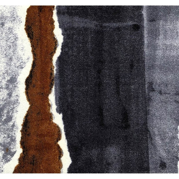 HomeRoots 2' X 6' Gray and Brown Abstract Southwest Washable Runner Rug - Durable, Stylish, and Easy Care! 401061