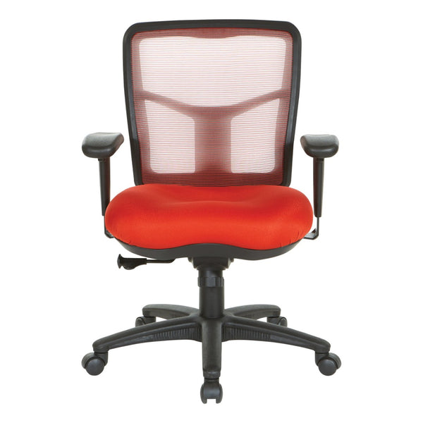 OSP Home Furnishings Red Air Mist Mesh Back Ergonomic Office Chair with Lumbar Support and Synchro Tilt Control 92555-9276