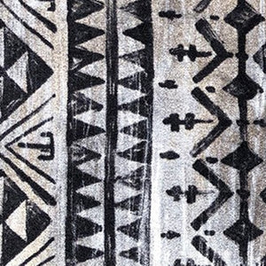 HomeRoots 2' X 6' Stylish Black and Gray Aztec Runner Rug - Washable, Durable, Skid-Resistant for High Traffic Areas 401067