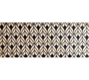 HomeRoots 2' X 6' Stylish Graphite & Tan Abstract Leaves Washable Runner Rug for Modern Hallways & Entryways 401078