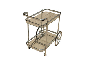 Homeroots Modern Rolling Bar Cart Serving Trolley   401094