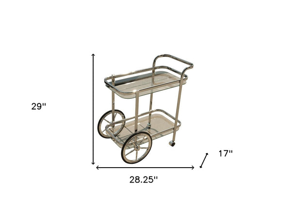 Homeroots Modern Rolling Bar Cart Serving Trolley   401094