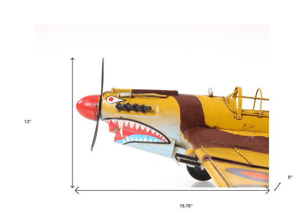 Homeroots C1941 Curtiss Hawk 81a Sculpture  Metal 401095