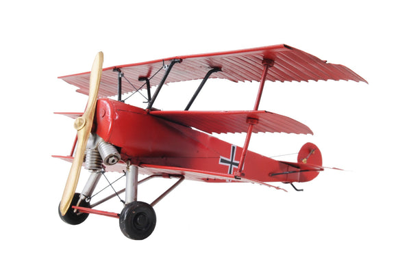 Homeroots C1916 Red Baron Fokker Triplane Model Sculpture  Metal 401096