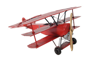 Homeroots C1916 Red Baron Fokker Triplane Model Sculpture  Metal 401096