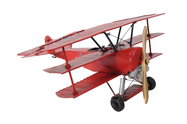 Homeroots C1916 Red Baron Fokker Triplane Model Sculpture  Metal 401096