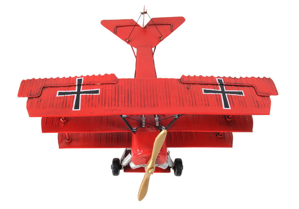 Homeroots C1916 Red Baron Fokker Triplane Model Sculpture  Metal 401096