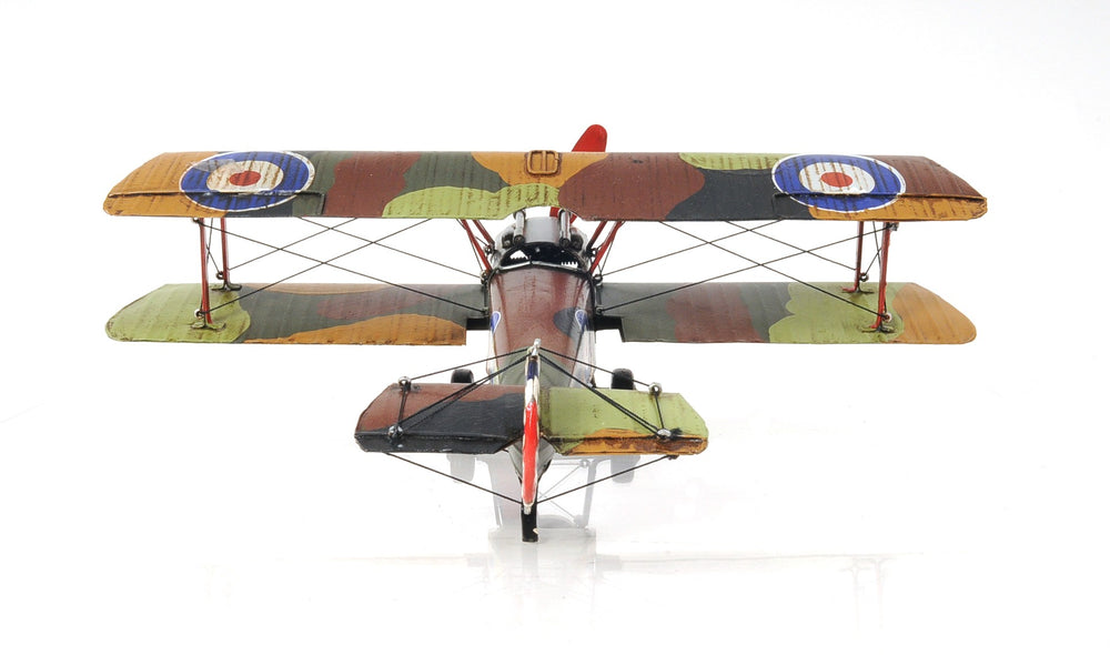 Homeroots 7" Green Metal Hand Painted Model Airplane Tabletop Sculpture  Metal 401097