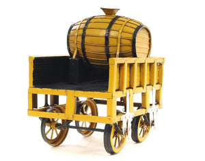 Homeroots C1829 Yellow Rocket Steam Engine Model Sculpture  Metal 401101