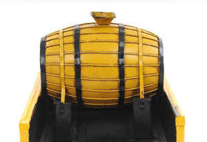 Homeroots C1829 Yellow Rocket Steam Engine Model Sculpture  Metal 401101