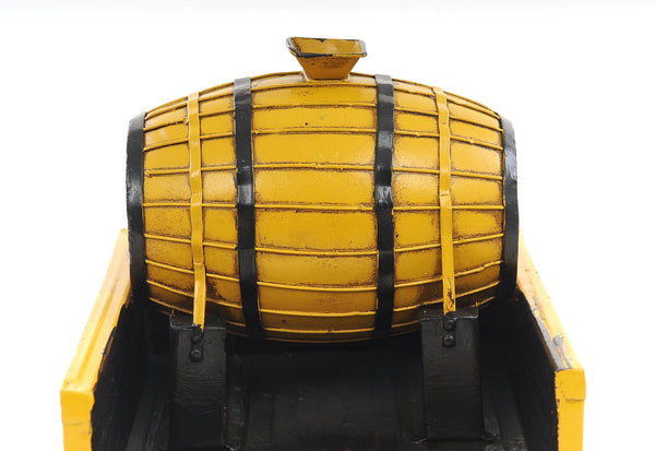 Homeroots C1829 Yellow Rocket Steam Engine Model Sculpture  Metal 401101