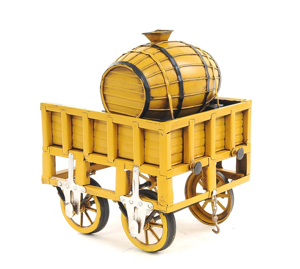 Homeroots C1829 Yellow Rocket Steam Engine Model Sculpture  Metal 401101