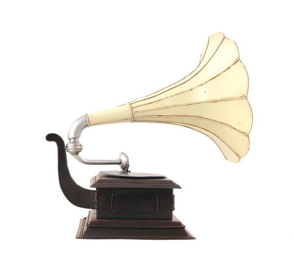 Homeroots C1911 Hmv Gramophone Built To Scale Model Sculpture  Metal 401103