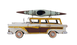 HomeRoots c1957 Ford Country Squire Station Wagon Sculpture - Handcrafted Metal Replica with Authentic Detailing 401107