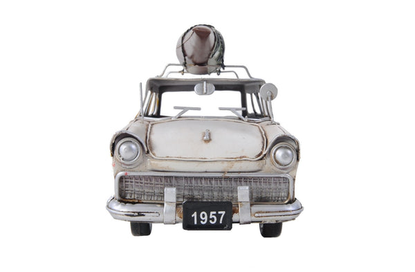 HomeRoots c1957 Ford Country Squire Station Wagon Sculpture - Handcrafted Metal Replica with Authentic Detailing 401107