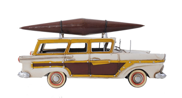 HomeRoots c1957 Ford Country Squire Station Wagon Sculpture - Handcrafted Metal Replica with Authentic Detailing 401107