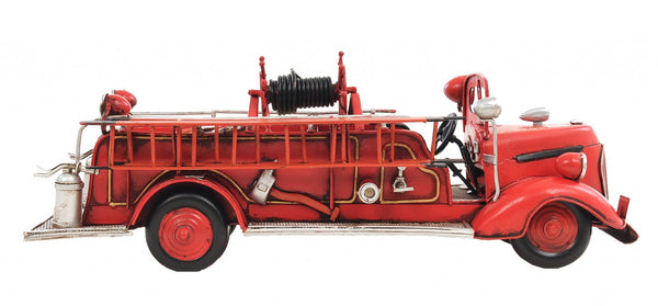 Homeroots C1938 Ford Red Fire Engine Sculpture  Metal 401108