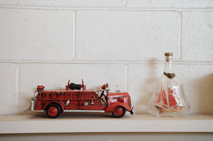 Homeroots C1938 Ford Red Fire Engine Sculpture  Metal 401108