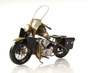 Homeroots C1942 Green U.S. Army Motorcycle Sculpture  Metal 401113