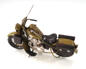 Homeroots C1942 Green U.S. Army Motorcycle Sculpture  Metal 401113