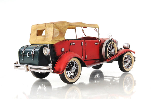 Homeroots 5" Red Metal Hand Painted Model Car Tabletop Sculpture  Metal 401114