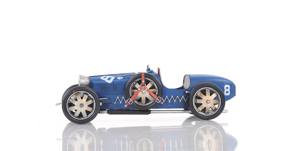 Bugatti Type 35 Race Car Decorative Statue Collectible Art Piece for Home Display