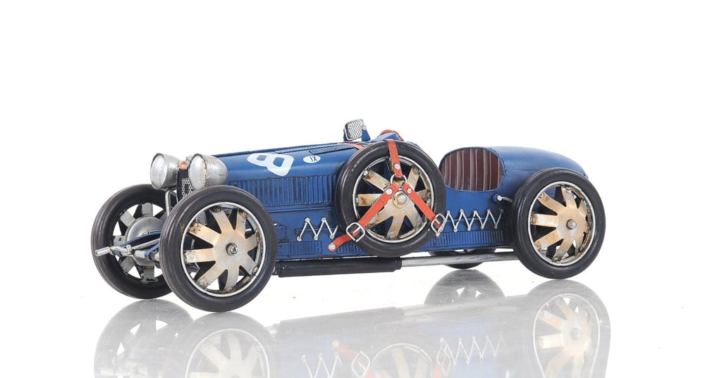 Bugatti Type 35 Race Car Decorative Statue Collectible Art Piece for Home Display