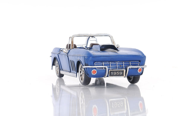 Homeroots Blue Corvette Stingray Sculpture  Metal 401120