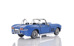 Homeroots Blue Corvette Stingray Sculpture  Metal 401120