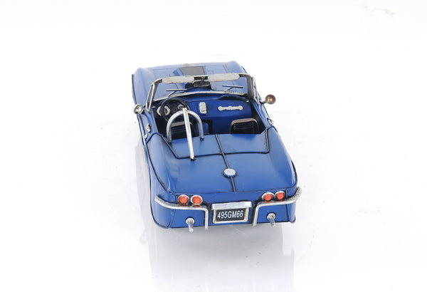 Homeroots Blue Corvette Stingray Sculpture  Metal 401120