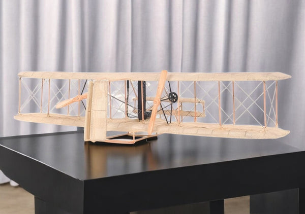 HomeRoots c1903 Wright Flyer Sculpture – Handcrafted Aviation Replica with Rotating Propellers for Collectors 401122