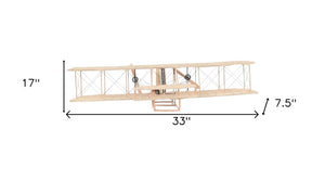 HomeRoots c1903 Wright Flyer Sculpture – Handcrafted Aviation Replica with Rotating Propellers for Collectors 401122