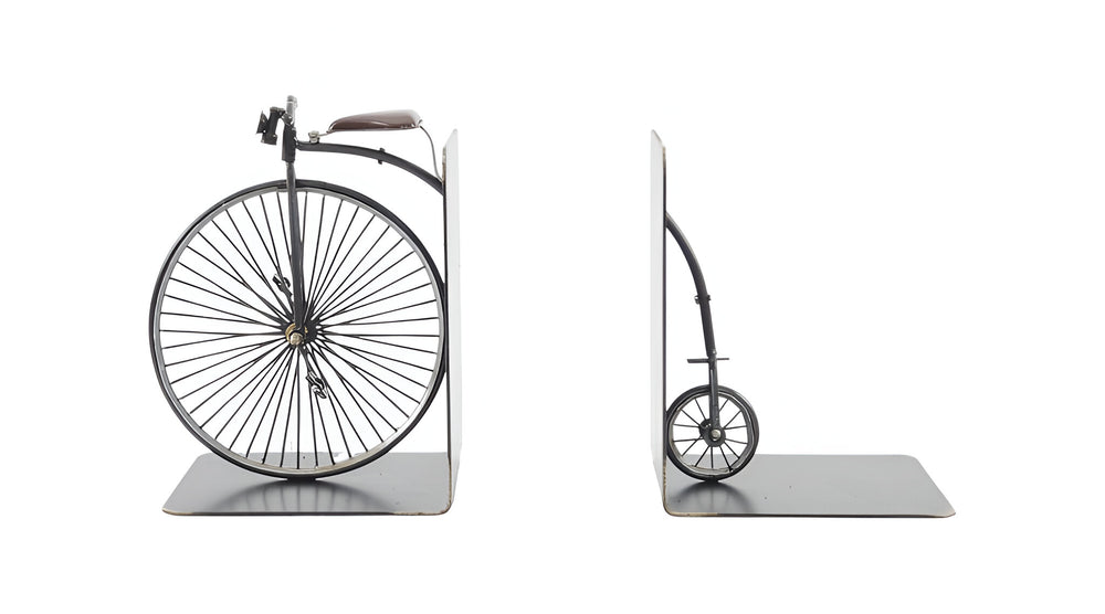 Homeroots C1870 High Wheeler Bicycle Metal Decorative Bookends  Metal 401127