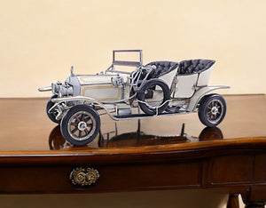 Homeroots 8" Silver Metal Hand Painted Model Car Tabletop Sculpture  Metal 401129