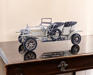 Homeroots 8" Silver Metal Hand Painted Model Car Tabletop Sculpture  Metal 401129
