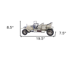 Homeroots 8" Silver Metal Hand Painted Model Car Tabletop Sculpture  Metal 401129
