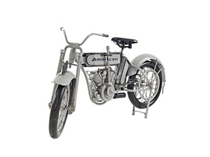 Homeroots 6" White Metal Hand Painted Model Motorcycle Tabletop Sculpture  Metal 401130
