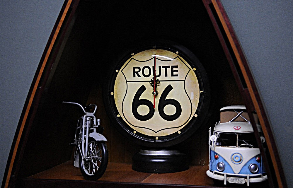 Homeroots Route 66 Clock  Metal 401131