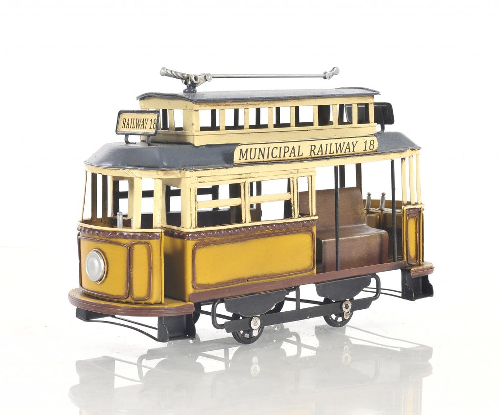 Homeroots Railway Cable Car Sculpture  Metal 401135